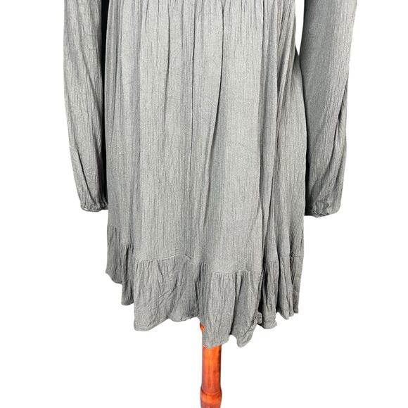 Francesca Mi Ami Mini Dress Size L Green Crotchet Tiered Ruffled Boho Peasant - Picture 13 of 13